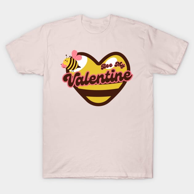 Bee My Valentine Heart T-Shirt by Illustradise